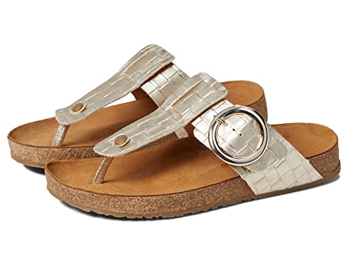 Image of HAFLINGER Round Buckle Corinna Sandals with Rubber Sole and Cork Latex Footbed Unisex