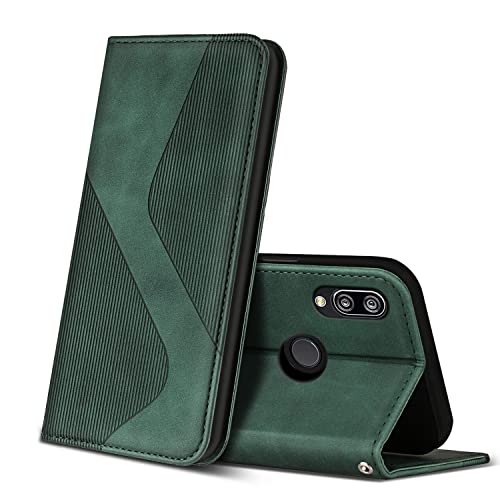 ZONNAVI Funda para Huawei P20 Lite, Funda Libro de Cuero con Ranura para Tarjeta y Magnético, Wallet Flip Caso Cubierta Case Carcasa para Huawei P20 Lite (Verde)