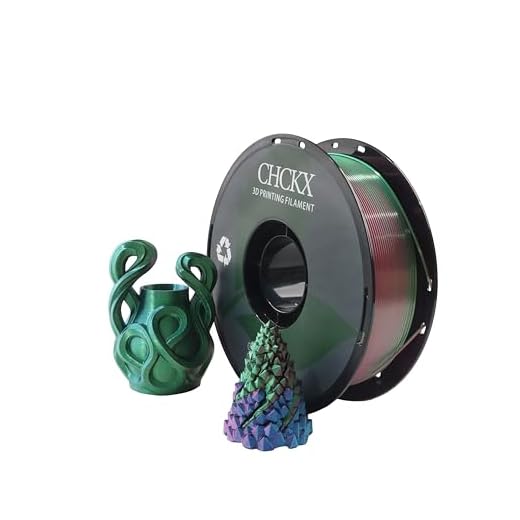 CHCKX PLA 3D Printer Filament, Triple Color Silk PLA Filament, Dimensional Accuracy +/- 0.02 mm, 1 kg Spool(2.2lbs), 1.75 mm, Red Blue Green