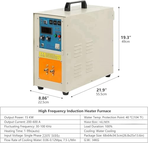220V High Frequency Induction Heating Machine 15KW 30-100KHz Heat Melting Welding Quenching Annealing Brazing Metal Melting Furnace