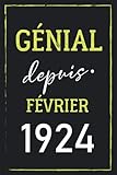  Génial Depuis Février 1924: Joyeux Anniversaire 98 ans Idée Cadeau Personnalisé pour Homme et Femme de 98 ans super carte alternative