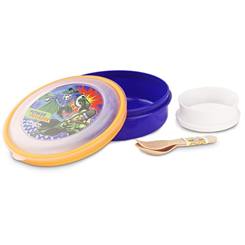 Image of Nayasa Spill Guard No.1 Regular Round Plastic Lunch Box | Pack of 2 | Airtight & Leakproof Lids | Light Weight | Easy to Carry | Ideal for School Going Kids | Blue