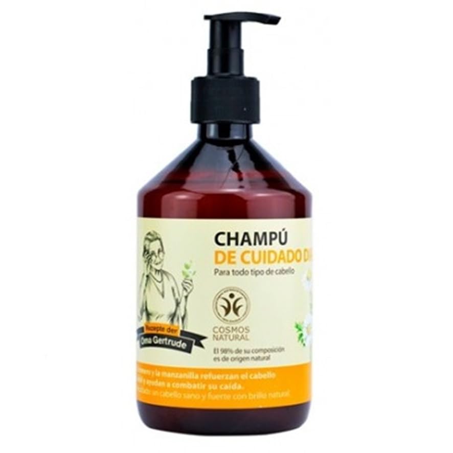 Champú Uso Diario 500 ml Oganico Con Romero y Manzanilla 98% Ingredientes Naturales Fortalece y Nutre el Cabello Para Todo Tipo de Cabellos
