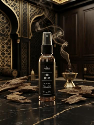 Image of Oud Noir Car Perfume Spray 50ml | Premium Long Lasting Air Freshener with Rich Oud Fragrance | Handcrafted Luxury Car Scent