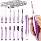 Svartur Interchangeable Crochet Hook Set with 12 Hooks – Ergonomic Crochet Hooks Large Handle, US Sizes E-4 to N-15 (3mm–10mm), Smooth & Lightweight, Crochet Kit with Storage Case, Purple