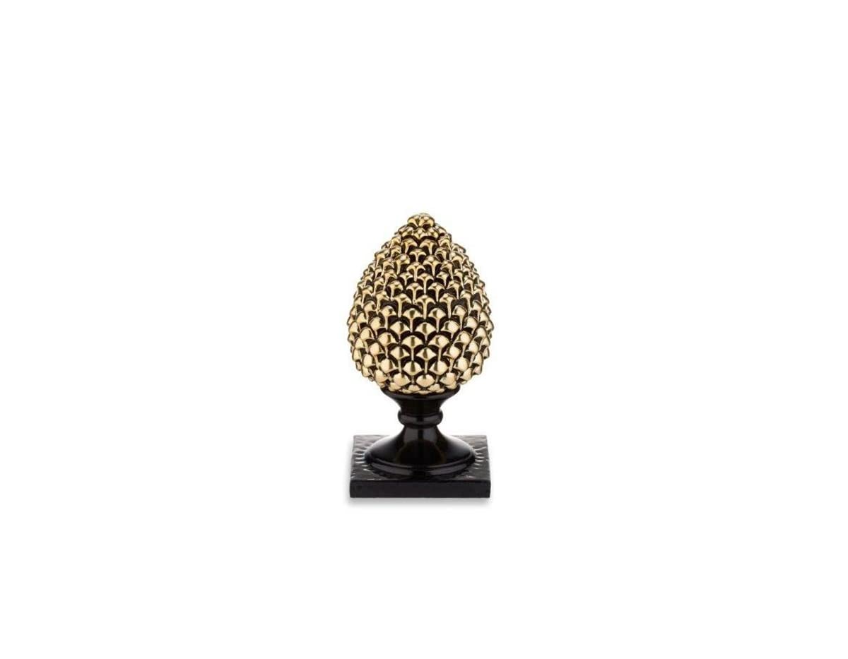 Pigna sicilienne classique objet décoration résine artisanale bibelot maison base noire H 19 cm