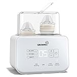 Grownsy Bottle Warmer 9-in-1 Fast Baby Milk Warmer and Steriliser with LCD/Timer, Warms Evenly, Food Warmer&Defrost BPA-Free Warmer Display Accurate Temperature Control for Breastmilk (Cream-White)