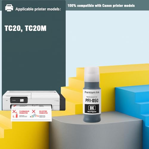 Image of KOSH PFI 050 Refill Ink Compatible for imagePROGRAF TC-20 TC-20M Ink Tank Printer