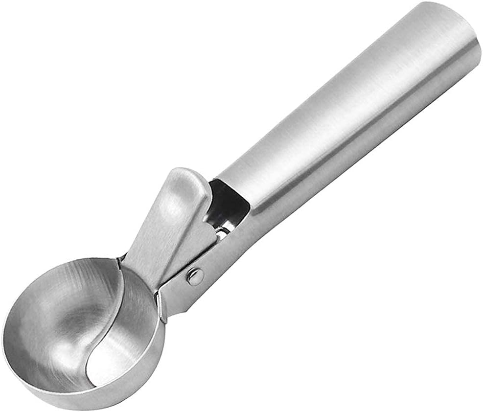 Ice Cream Scoop Stainless Steel: ZAFFIRO Ice Cream Scoop with Trigger, Potato Scoop Suitable for Fruit, Ice Cream, Mashed Food.