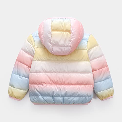 Curipeer Little Girls Boys Down Jacket Hooded Lightweight Water-Resistant Toddler Kids Winter Outwear Coat 2-8T2