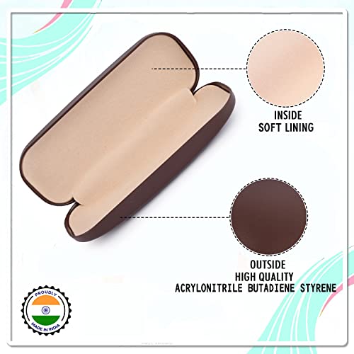 Image of VIVID Vision Unisex Adult Eyewear Specs Case Cover | Screw Driver | Free Cloth | Protect Eye Glasses | ABS | Plastic | Spectacles | Cases | AP - 434 | 3 IN 1 | Brown