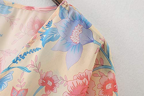 Image of CASURESS Women's Cardigan-Sheer Kimono Loose Summer Floral Print Cover Ups