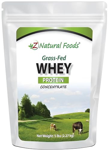 Z Natural Foods Grass-Fed Whey Protein Concentrate - Clean Whey Protein Powder from New Zealand - Cold Processed Pure Whey Protein with Essential Amino Acids for Nutrition & Fitness