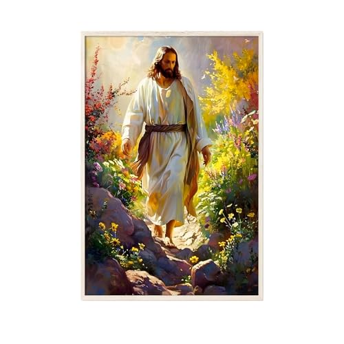 zyfmyc Póster cristão de Jesus, pintura em aguarela de Cristo religioso, impressões em tela para sala de igreja, imagem de Deus, presente, sala de estar, quarto, decoração de igreja, 40,6 x