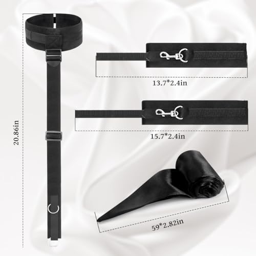 BDSM Bondage Sex spielzeug für die Paare,Sex Bondageset SM Kit Fesslset Einstellbar Handschellen Fußfesseln Bett mit Augenbinde Handgelenk Nacken Fesseln Sex spielzeug für die Frau Extrem