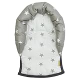 UNIVERSAL Infant Baby Toddler car seat, stroller head support pillow (Soft Cotton) (N star white/grey)