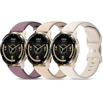EverAct Pacote com 3 pulseiras de relógio de silicone compatíveis com Garmin Venu 3S de 41 mm/Venu 2S/Vivoactive 4S/Vivomove 3S/Forerunner 255S/Forerunner 265S, pulseira esportiva macia de liberação