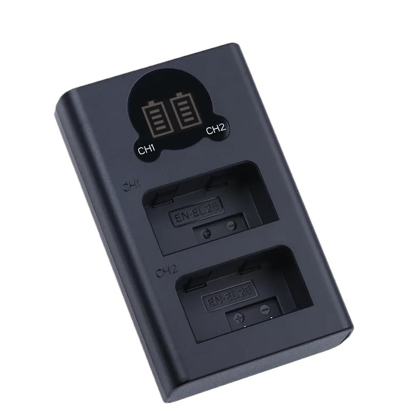 Caricabatterie Doppio Slot For Batteria FB EN-EL25 Con Porta Di Ricarica USB E Tipo C, Compatibile Con Fotocamera Nikon Z30 Z50 MH-32 ZFC Z 50 Z FC