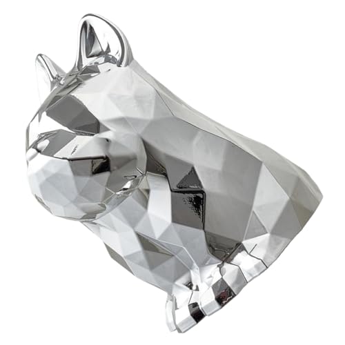 Garneck Dog Decorations Art Rattan Tissue Box Napkin Holder Living Room Decor Silver