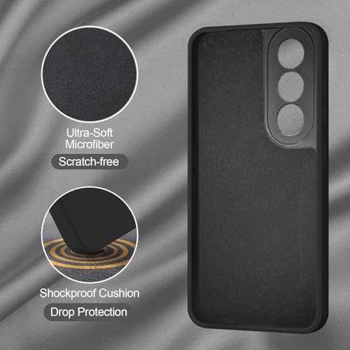 Image of SBMS Silicone Back Cover Case for Oppo K13x 5G | Soft Micro-Fibre Lining Inside | Magsafe Print On Back Side Camera Protection Bump | Shockproof Case for Oppo K13x 5G (Magsafe Print Big Black)