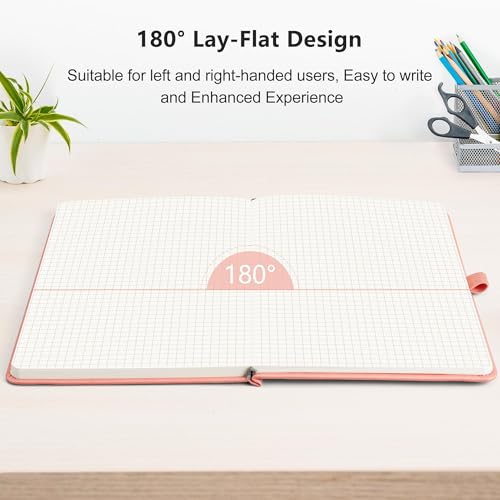 Image of RETTACY Graph Grid Paper Notebook, 192 Pages, A5 Size (5.7'' x 8.3'')