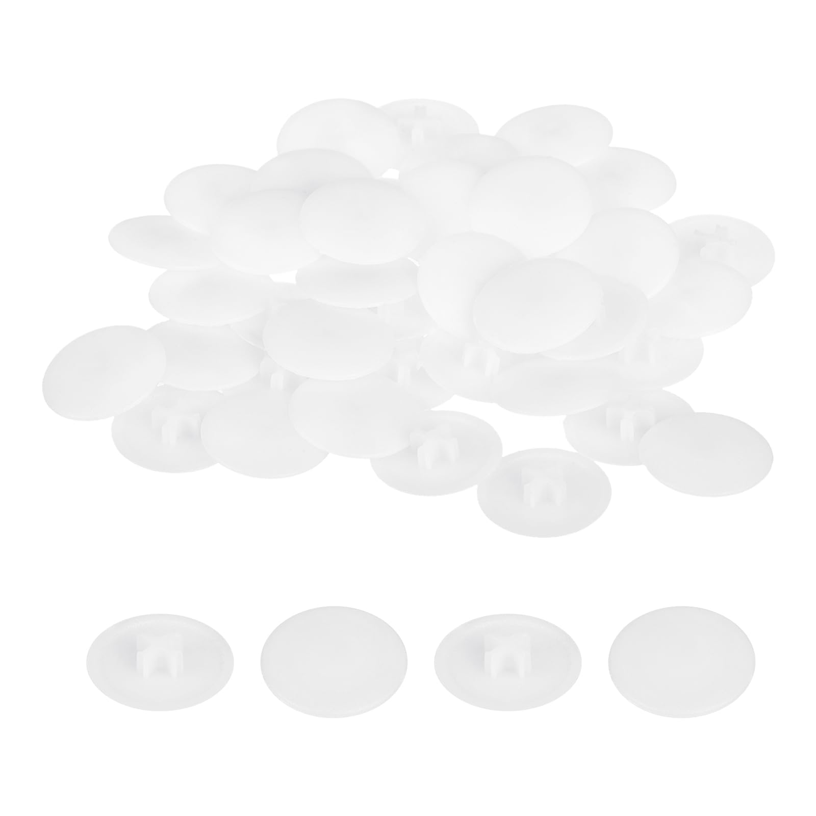uxcell40PCS Screw Cap Covers, 17mm Waterproof Plastic Screw Decorative Caps for Phillips Cam Lock Nuts Self-Tapping Screws, White