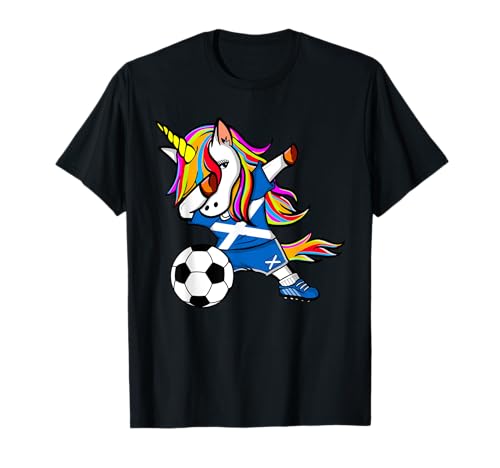Dabbing Unicorn Scotland Soccer Fan Jersey Scottish Football T-Shirt
