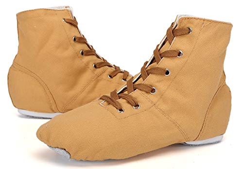 Image of Canvas Jazz Dance Boots Ballet Dancing Sneakers for Adult Men Women (8 /40，Flesh