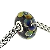 Authentic Trollbeads Glass 61404 Flowers on Indigo