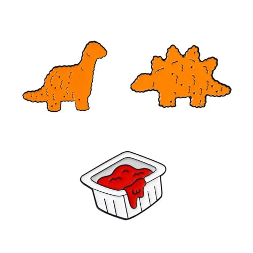 Dinosaur Chicken Nugget Enamel pin for Women Men Lapel Brooch Badge Pin for Backpack Bag