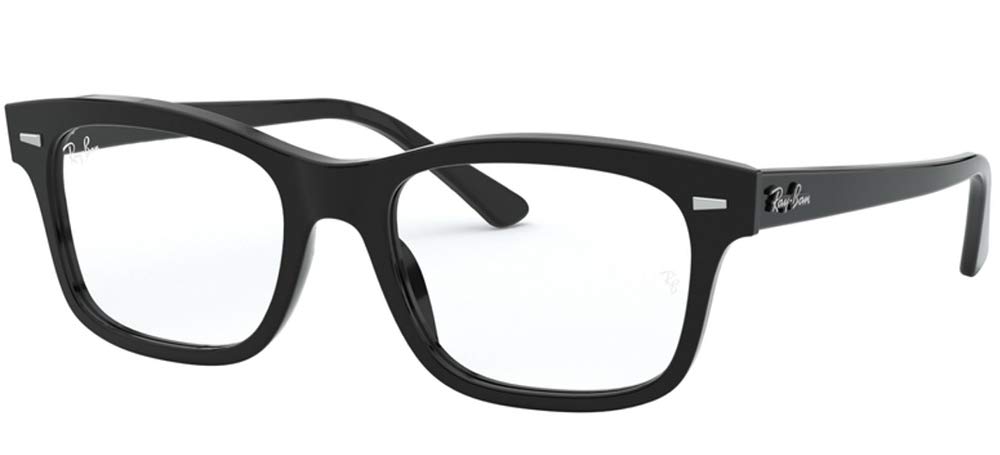 Ray-Ban RX5383 Mr. Burbank Rectangular Prescription Eyeglass Frames, Black/Demo Lens, 52 mm