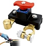 Coupe Circuit Batterie Voiture 12V 24V, Interrupteur de Batterie en Cuivre Pur Réglable, Moto, Camion, Camping Car, Bateau, Tracteur