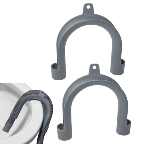 Drenaje De La Máquina - 2 Piezas Soporte En Forma De U | Organizador De Manguera Flexible Para Cuarto De Baño, Lavadero, Fregadero, Accesorios De Conducta De Agua, ABS Gris Para Tubos De 26 Mm