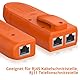 Proster Netzwerkkabel Wire Tracker XQ 350 mit Kopfhörer Hochempfindlicher Handheld Telefonkabeltester Wire Tracker für LAN Ethernet BNC RJ45 RJ11 Tester -Orange