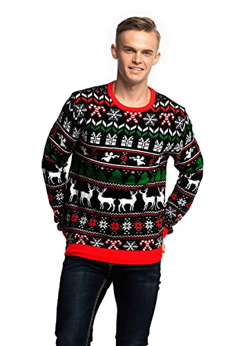 Men憇 Ugly Christmas Sweater Unisex Women`s Funny Novelty Fairisle Pullover for Party Jumper on to Festive Flair Medium