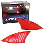 iJDMTOY Red Lens 69-SMD LED Bumper Reflector Lights for 2014-19 Lexus IS250 IS350 IS200t IS300, Function as Tail, Brake & Rear Fog Lamps