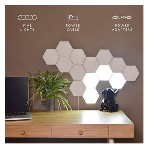 Lámpara de pared táctil magnética con diseño de panal modular para decoración 4
