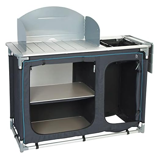 Bo-Camp Deluxe - Armario de Cocina con Fregadero 2 Compartimentos + balda Superior + protección contra el Viento