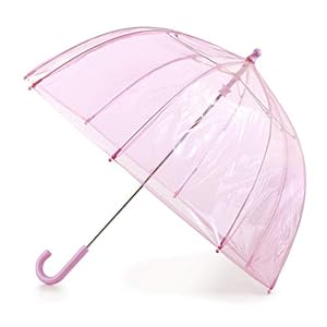 Totes Kids Clear Bubble Kids Umbrella – Perfect for Walking Safety- Child Safe with Pinch-Proof Closure and Easy-Grip Curved Handle Perfect for Small Hands, in Transparent or Colorful Options