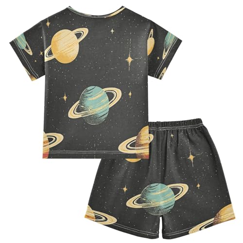 senya Short Sleeve Pajamas Sets Summer Cotton Sleepwear Space Planet2