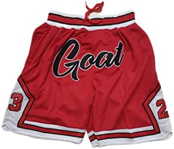 Bowtus Men Basketball Shorts, Mens 90s Retro Mesh Embroidered with Pockets, Fans Gym Athletic Workout Casual Shorts (L, 8), 44W x 44L