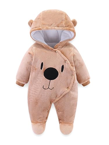 Süßer Bären-Strampler Für Babys - Kuscheliger Fleece-Overall Für Kalte Wintertage