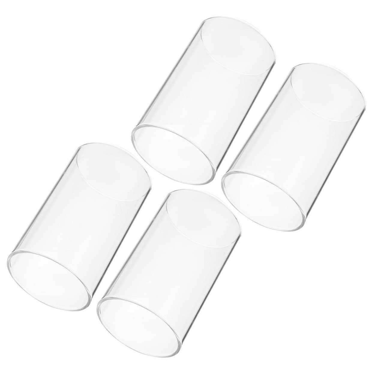 4pcs Candle Shade Simple Candle Glass Shades Glass Candle Cups Cylinder Candle Glass Shades Candle Glass Craft Covers Candle Covers Glass Covers for Candle Glass Cover Containers