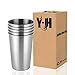 Tassen Becher günstig Kaufen-CherryKelly (5er Set 500ml/17oz Edelstahl Tassen - Wiederverwendbare Metall Becher - Camping Stapelbare Trink Gläser - Kinder Anwendbar