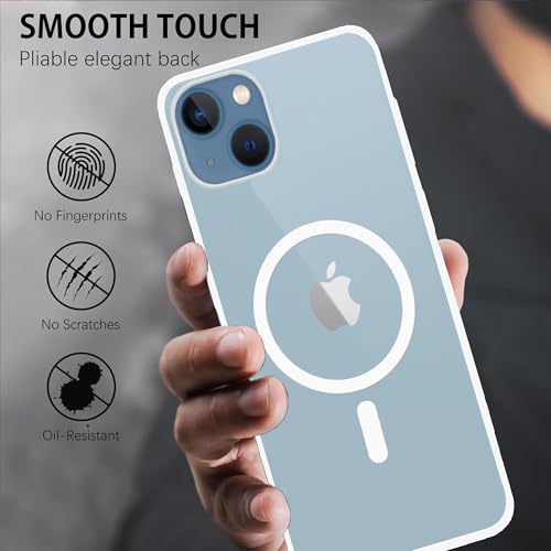 Image of amazon basics Luxury Paper Thin Case Cover for iPhone 13 / iPhone 14 5G | Matte Finish | Compatible with magsafe | (White, iPhone 13 / iPhone 14 5G)
