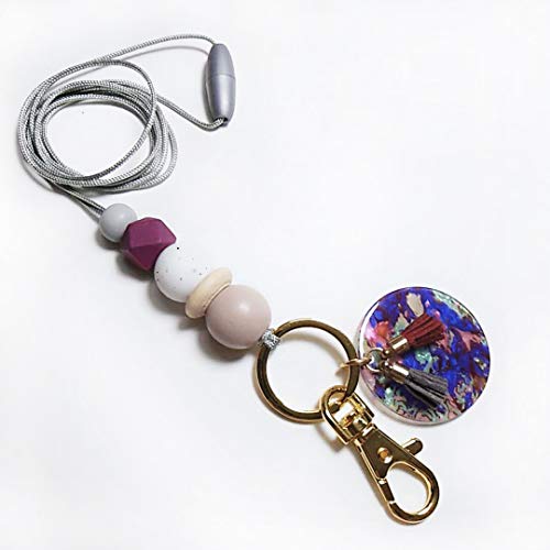 Beaded lanyard, breakaway lanyard, lanyard necklace, id badge lanyard, teacher lanyard, comes with Key ring,teacher gift,silicon lanyard,for teacher, employees or students (B12)