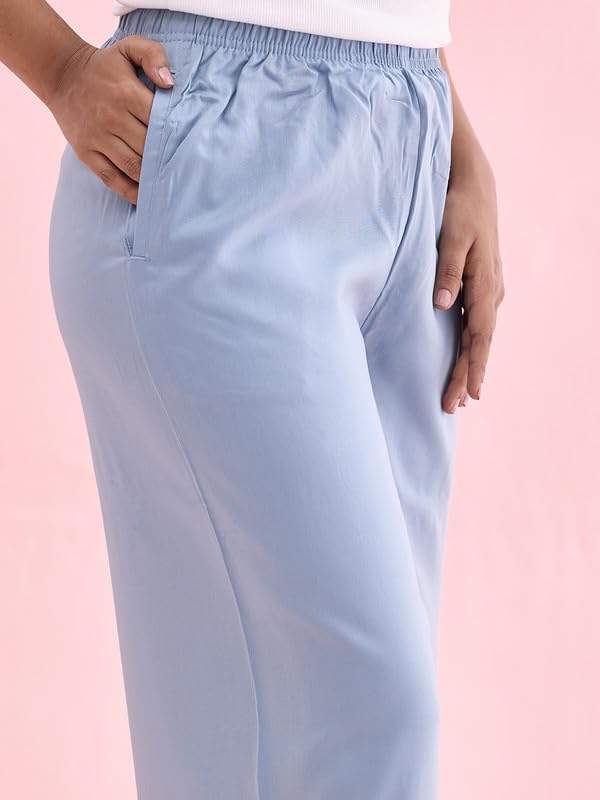 Image of GO COLORS Soft Viscose Basic Palazzo Full Length for Women| Breathable, Mid Rise, Relaxed Fit