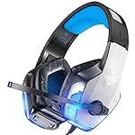 BENGOO V-4 Gaming Headset for Xbox Series X|S, Xbox One, PS5, PC, Mac, Nintendo Switch, Noise Cancelling Over Ear Headphones with Mic, LED Light, 7.1 Surround Sound, Soft Memory Earmuffs, 3.5mm