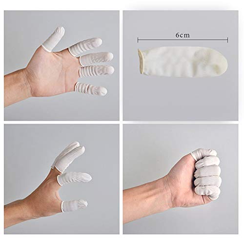 G2PLUS 200 Stück Fingerlinge Antistatisch Fingerschutz Latex Finger Cot für Kosmetik Medizin
