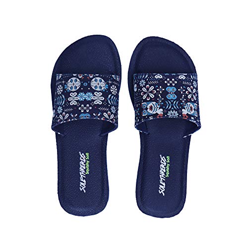 Image of SOLETHREADS SQUISHY DOODLE | Super Soft | Comfort | Cushion | Bounce Back | Durable | Handcrafted Upper | Outdoor | Slippers | T-Strap | Flip Flops for Women